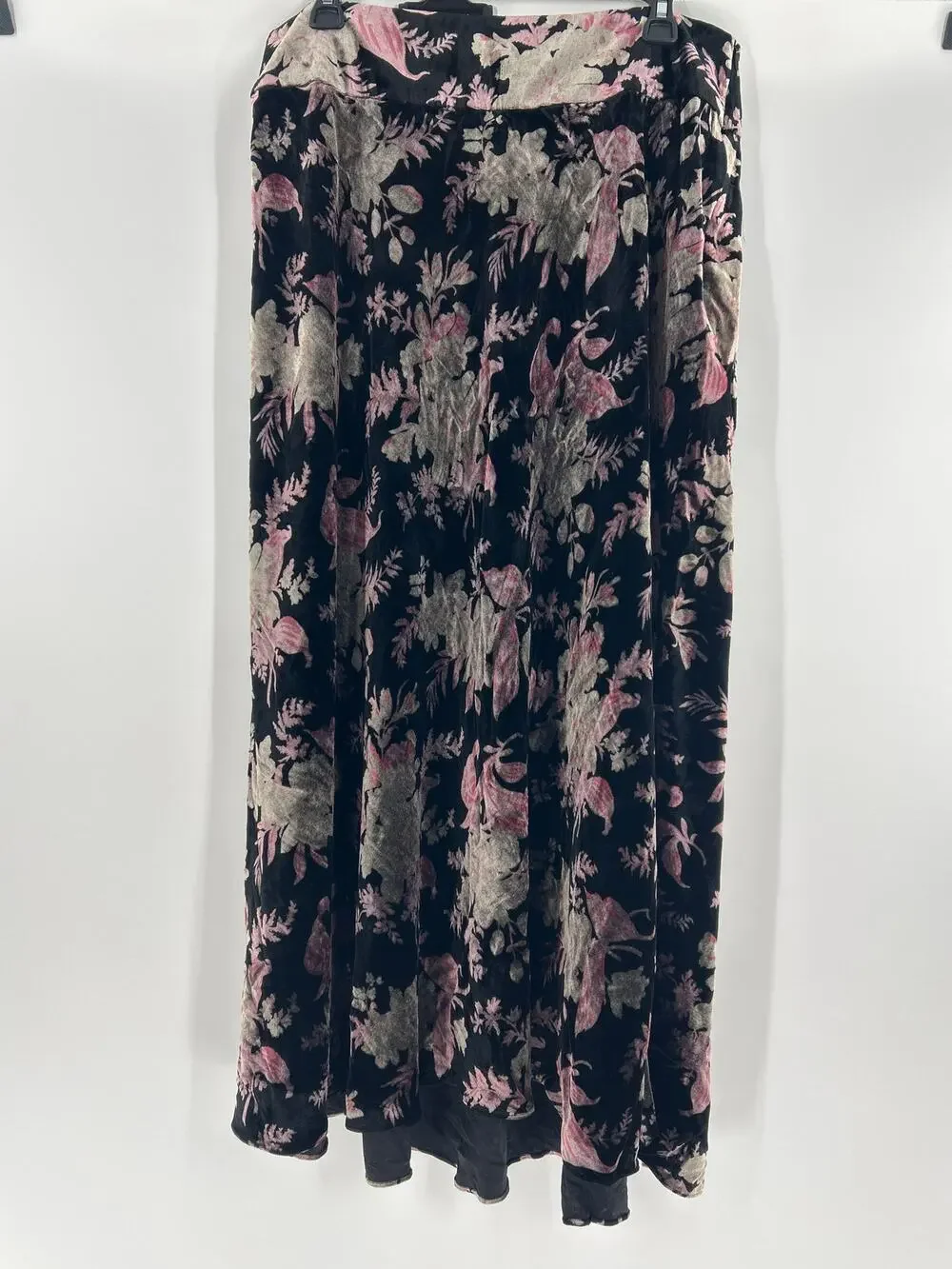 Boston Proper Velvet Floral High Low Skirt Size 12 Fairy Whimsy Dark Romantic